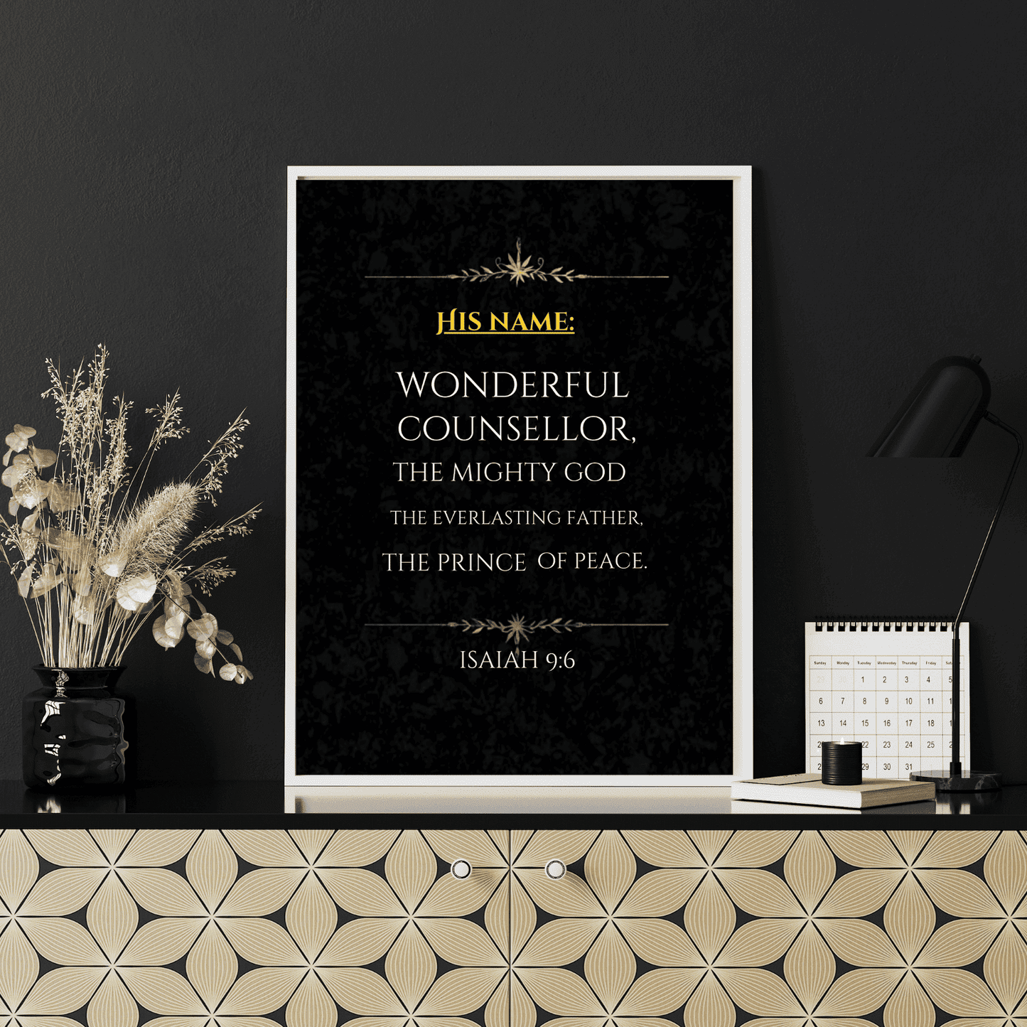Isaiah 9:6 Bible Verse Printable Wall Art, Christian Christmas Decor, Christmas Bible Verse Print Digital Download, Family Home Christmas Wall Decor