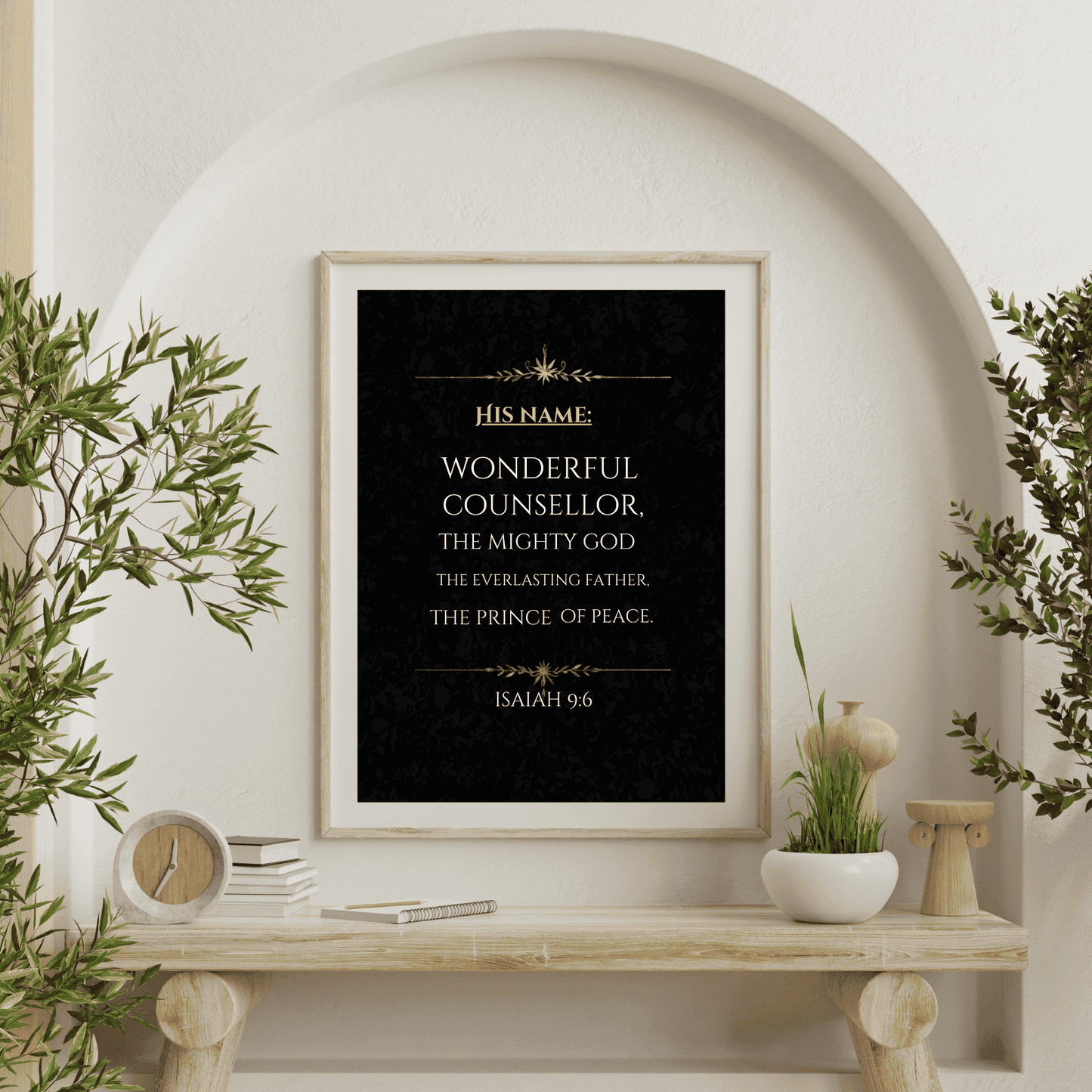 Isaiah 9:6 Bible Verse Printable Wall Art, Christian Christmas Decor, Christmas Bible Verse Print Digital Download, Family Home Christmas Wall Decor