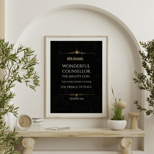 Isaiah 9:6 Bible Verse Printable Wall Art, Christian Christmas Decor, Christmas Bible Verse Print Digital Download, Family Home Christmas Wall Decor