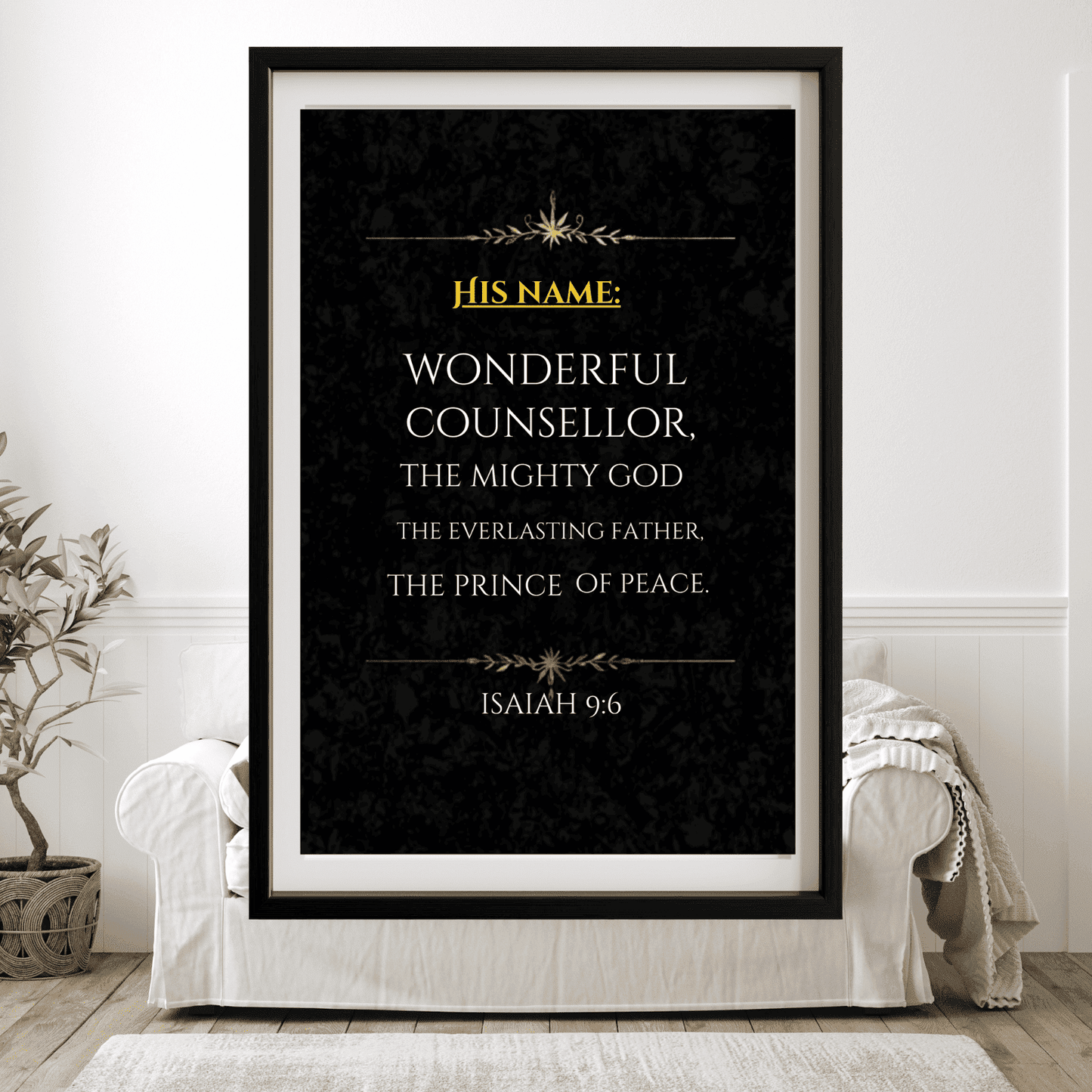 Isaiah 9:6 Bible Verse Printable Wall Art, Christian Christmas Decor, Christmas Bible Verse Print Digital Download, Family Home Christmas Wall Decor