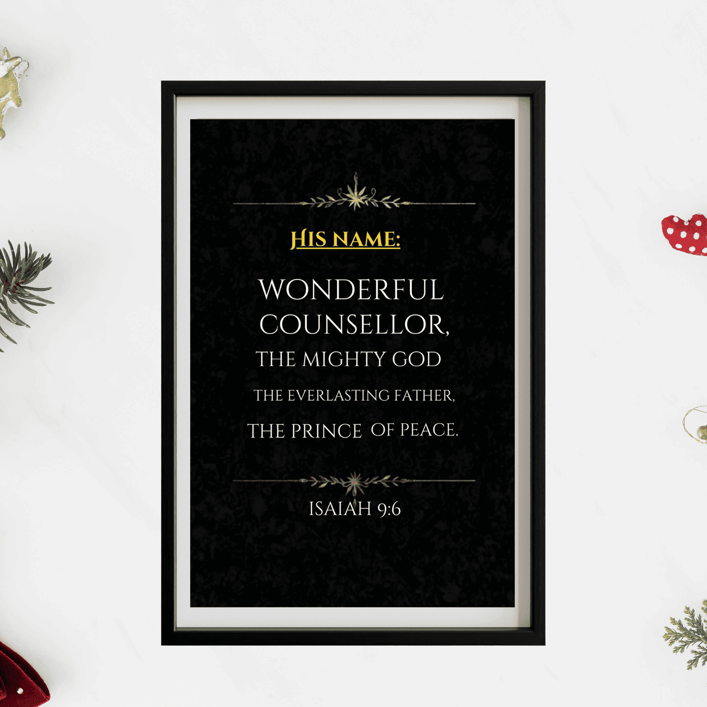 Isaiah 9:6 Bible Verse Printable Wall Art, Christian Christmas Decor, Christmas Bible Verse Print Digital Download, Family Home Christmas Wall Decor