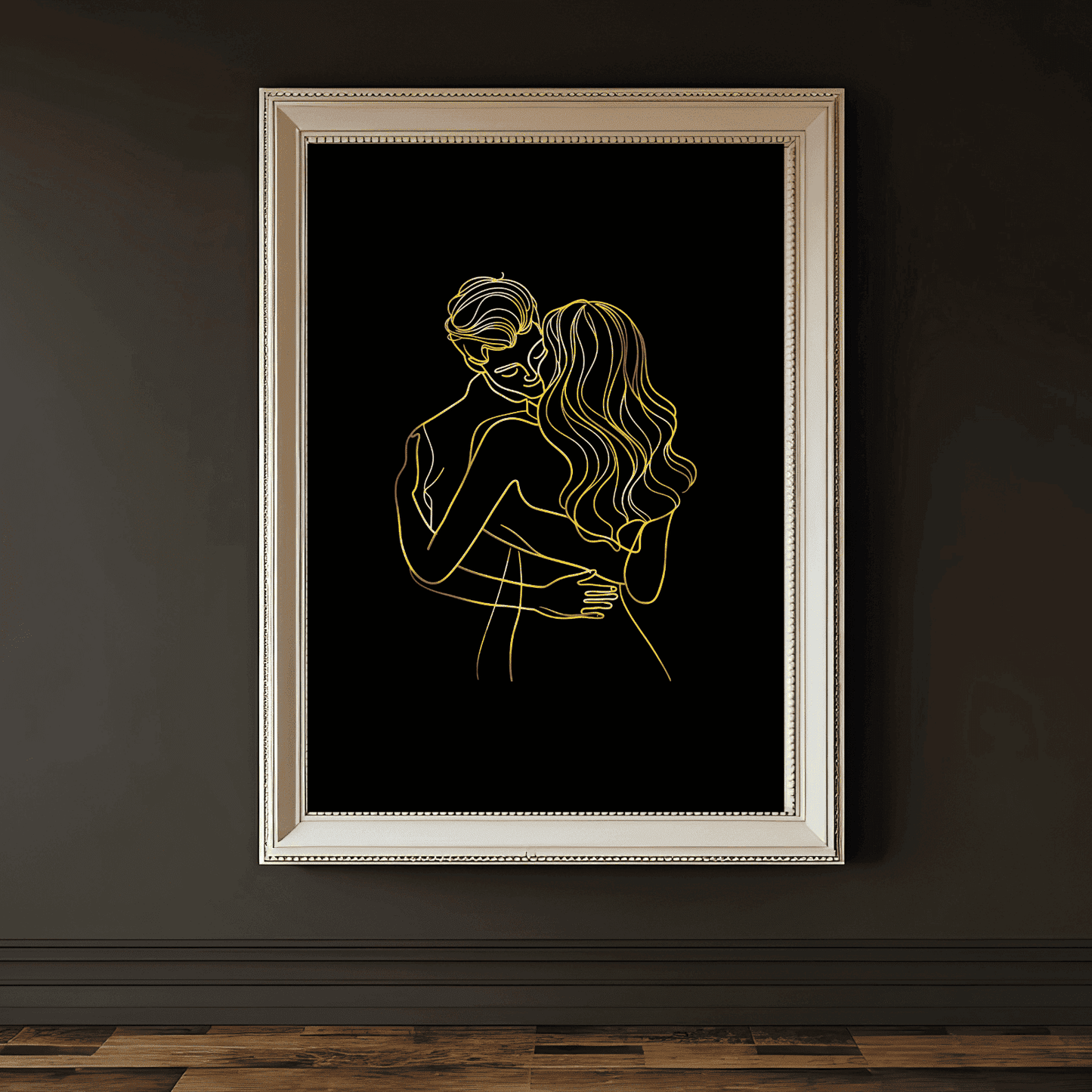 Abstract Couple One Line Art, Love Couple Wall Art, Wedding Gift Idea, Modern Bedroom Home Decor, Couple Gift, Bathroom Art, Boho Home Decor Style Art