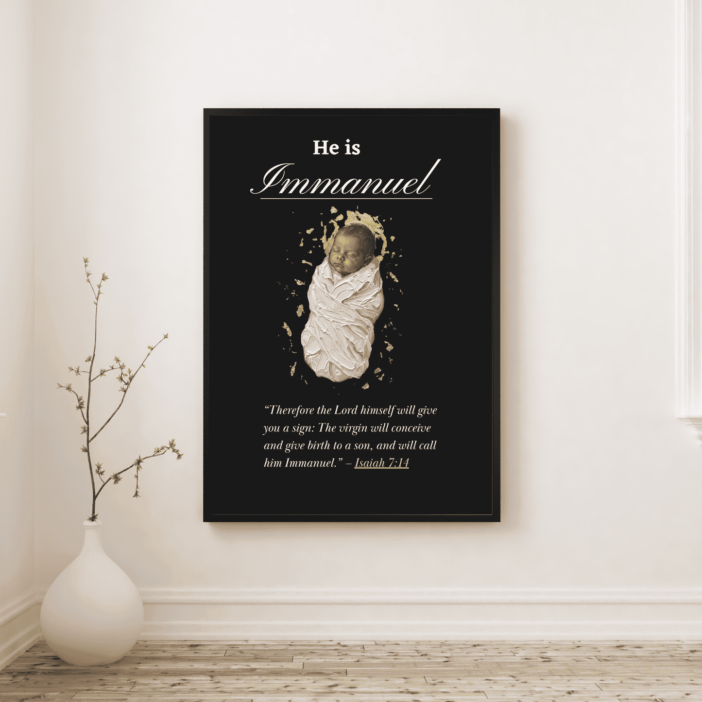 Isaiah 7:14 Christmas Print, Best Christmas Bible Verse Wall Art, Christmas Cards Ideas For family , Digital Christmas Wall Art Prints