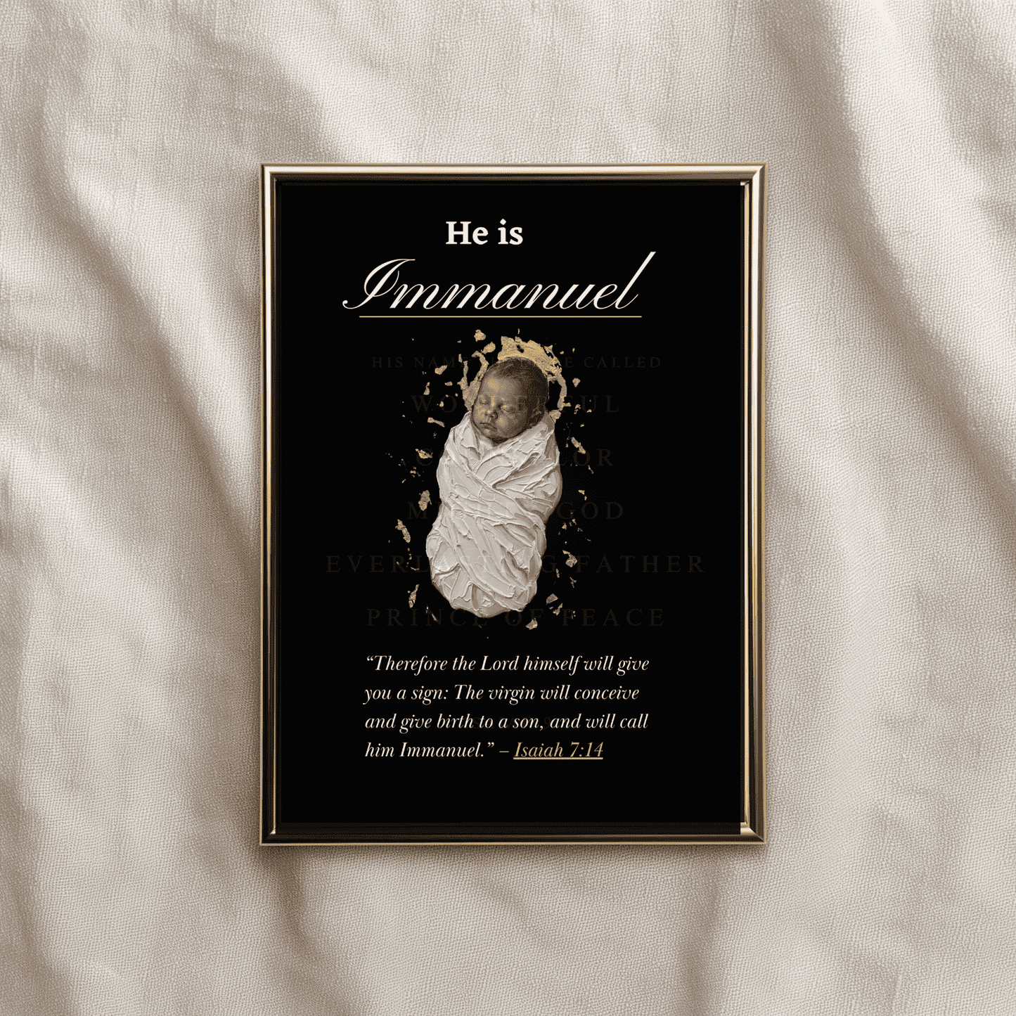 Isaiah 7:14 Christmas Print, Best Christmas Bible Verse Wall Art, Christmas Cards Ideas For family , Digital Christmas Wall Art Prints