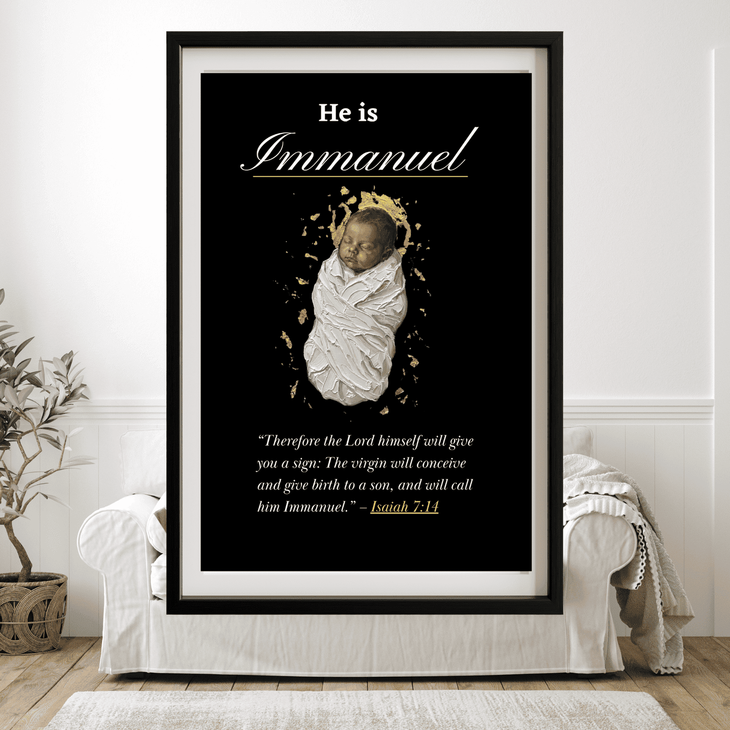 Isaiah 7:14 Christmas Print, Best Christmas Bible Verse Wall Art, Christmas Cards Ideas For family , Digital Christmas Wall Art Prints